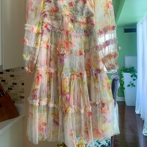 Needle & Thread Iris Bloom Ruffled Tulle Mini Dress - Picture 5 of 7